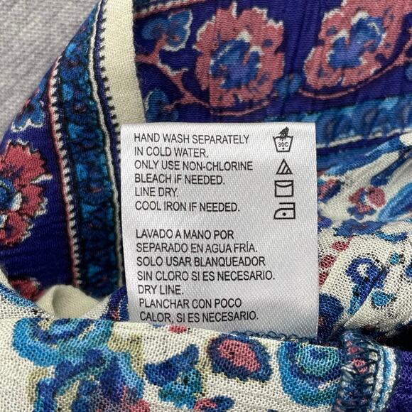 BILA Wrap Mini Skirt Large Blue Paisley Floral Western Cowgirl Lightweight Boho - Picture 11 of 15